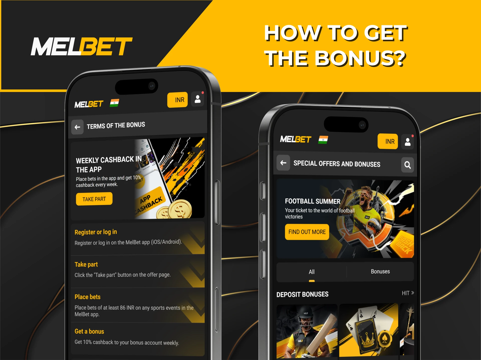 Get an exclusive bonus in the Melbet app and check out all the bonuses available.