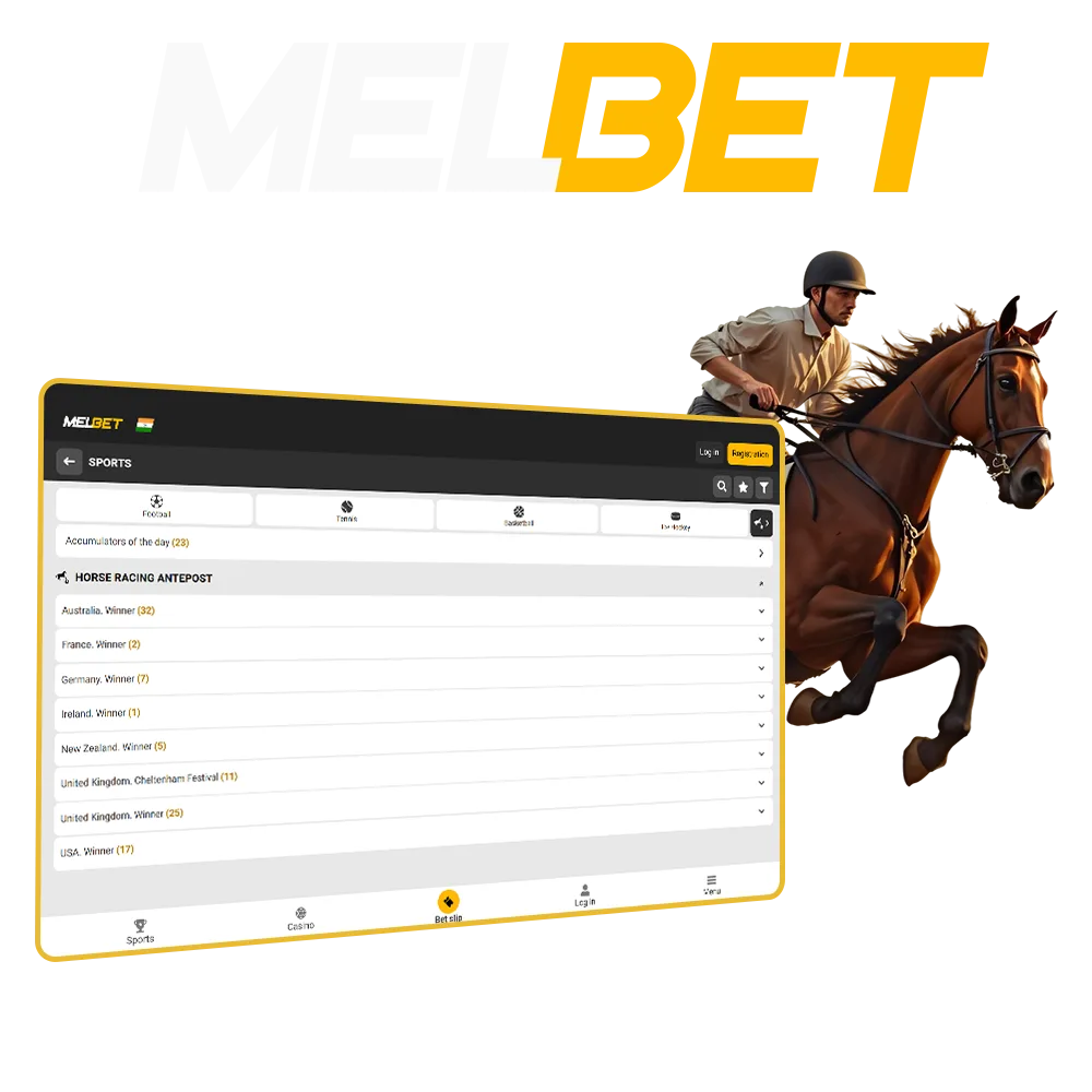 Trust your luck and bet on horse racing at Melbet bookmaker.
